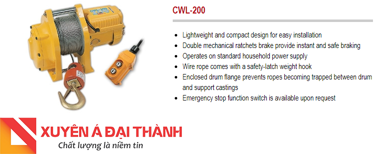 tời cáp điện mini 200kg