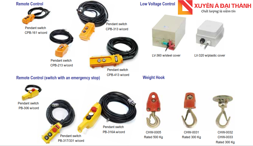 Phụ kiện tời điện 6.5 tấn