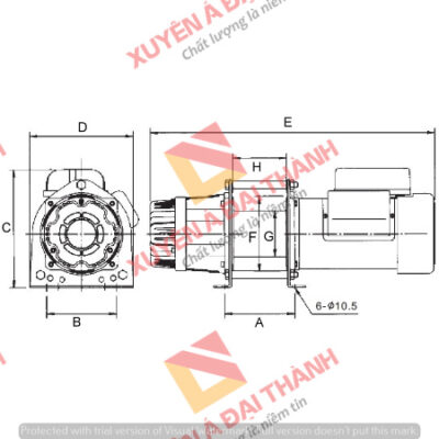 Tời điện 300kg điều khiển không dây KIO- Winch Model GSW- 300L