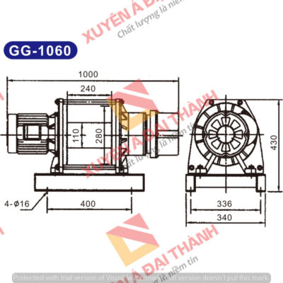 TỜI ĐIỆN KIO – WINCH 1 TẤN MODEL GG-1060 ĐÀI LOAN