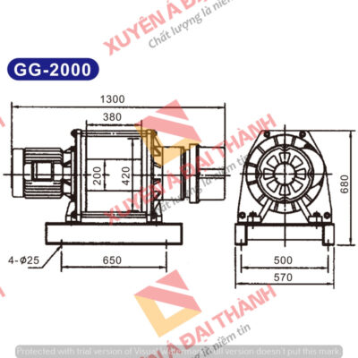 Tời điện 3 pha 2 tấn KIO - Wind Model GG - 2000