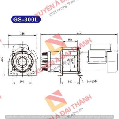 Tời điện Đài Loan 300kg KIO - Winch Model GS- 300L