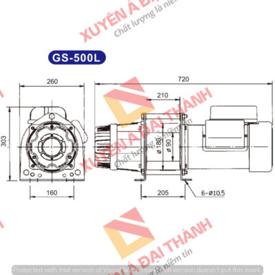 Tời điện Đài Loan 500kg KIO - WINCH model GS- 500L