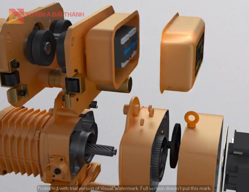 Ảnh 3D Kết Cấu Pa Lăng Xích Điện 2 Tấn Ảnh 3D Kết Cấu Pa Lăng Xích