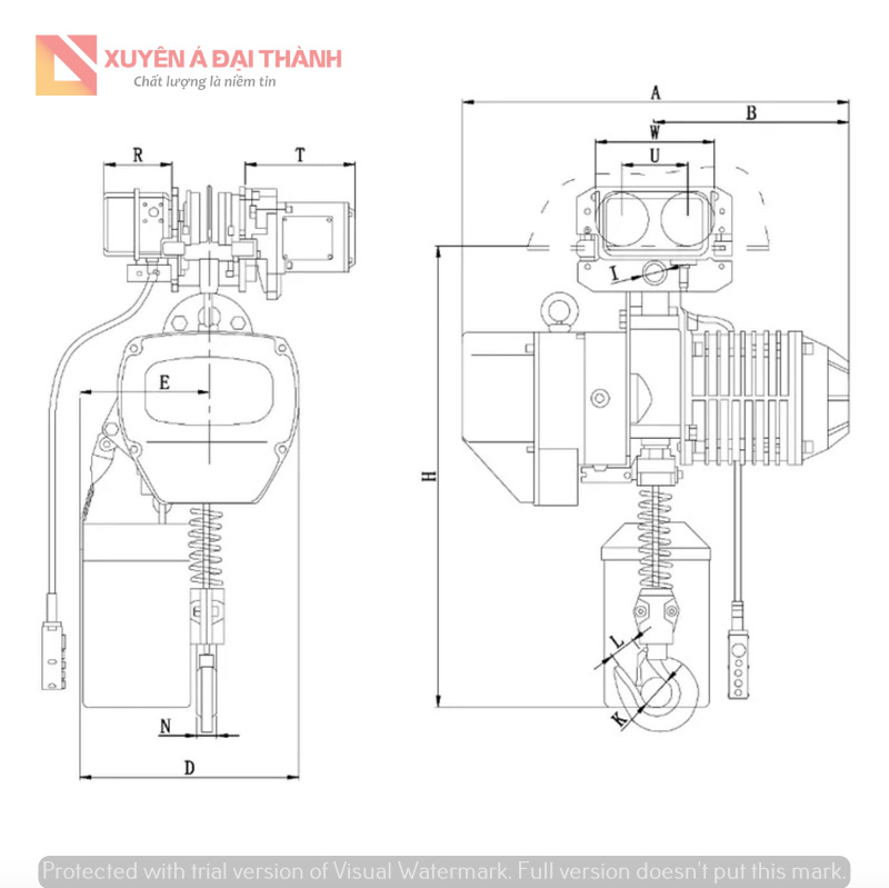 Bản Vẽ Kỹ Thuật Pa Lăng Điện 3 Tấn ban-ve-ki-thua-palang