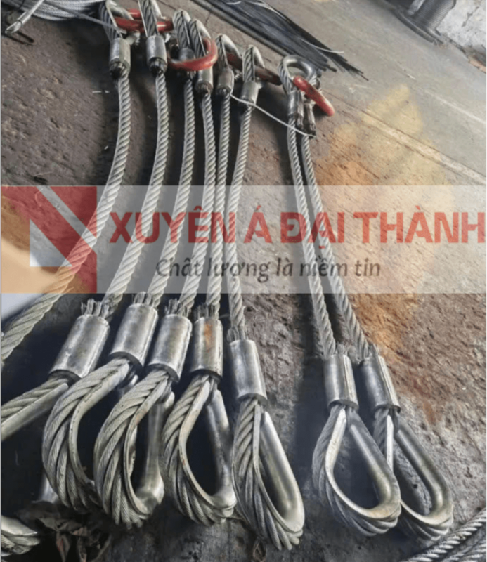Bộ cáp thép bấm chì 2 chân được gia công tại Xuyên Á Đại Thành