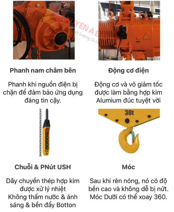 Cấu tạo palang xích điện