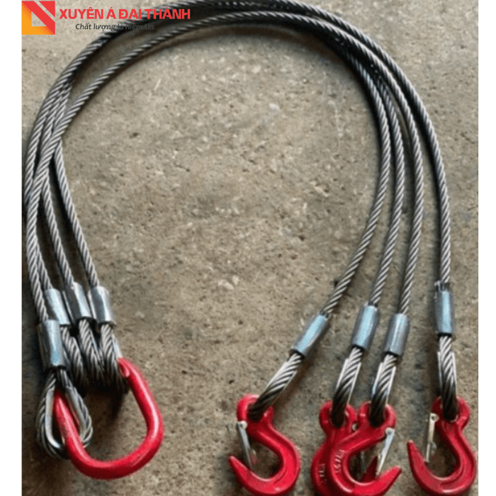 Sling cáp thép 4 chân nhập bởi Xuyên Á Đại Thành