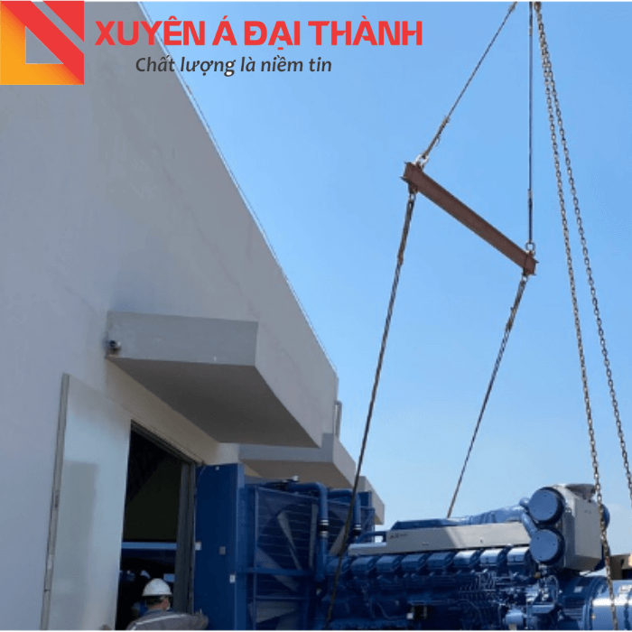 Sling cáp thép 2 chân được ứng dụng trong việc nâng hạ 