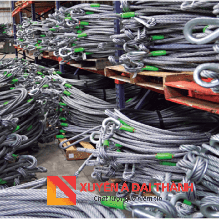 Sling cáp thép bấm 2 mắt cứng