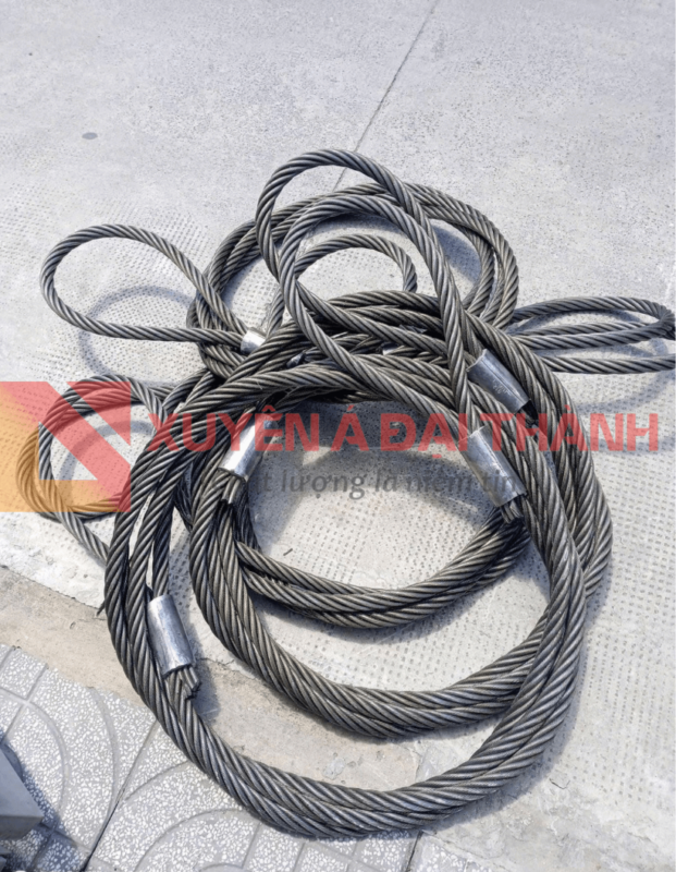 Cáp thép bấm chì 2 đầu mắt mềm