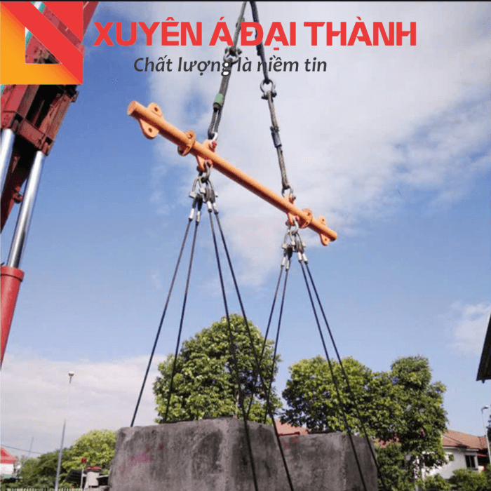 Cáp cẩu thép bấm chì chân được sử dụng nâng các vật nặng