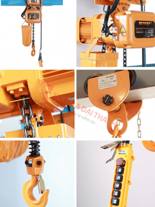 Cấu tạo các bộ phận của pa lăng xích điện
