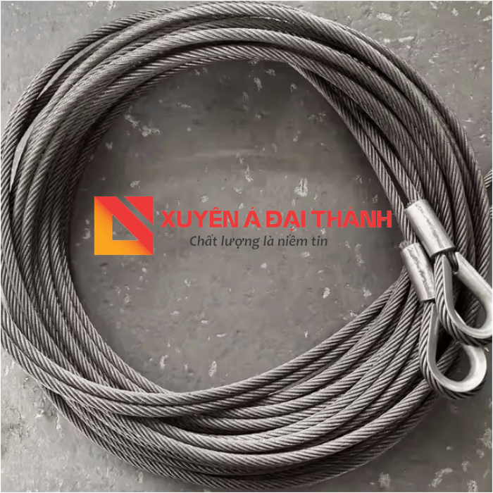 Sling cáp thép 1 chân bấm 2 mắt cứng