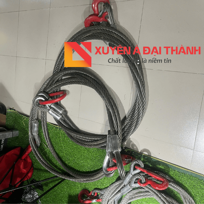 Cáp thép bấm chì 2 chân