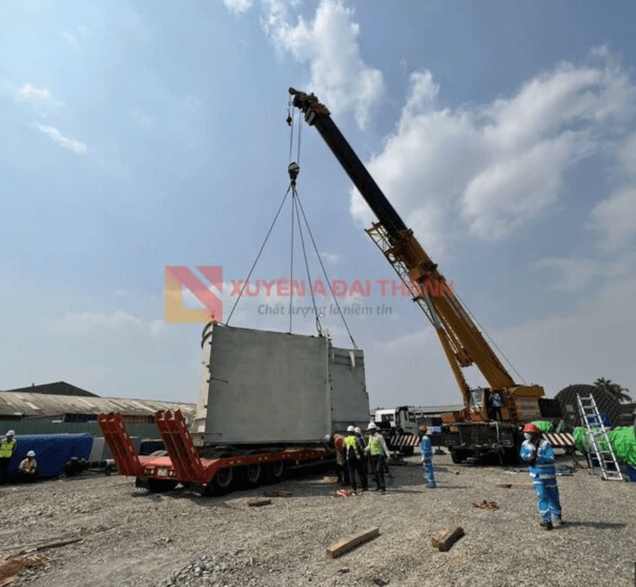 Sling cáp thép bấm chì được dùng để cẩu hàng
