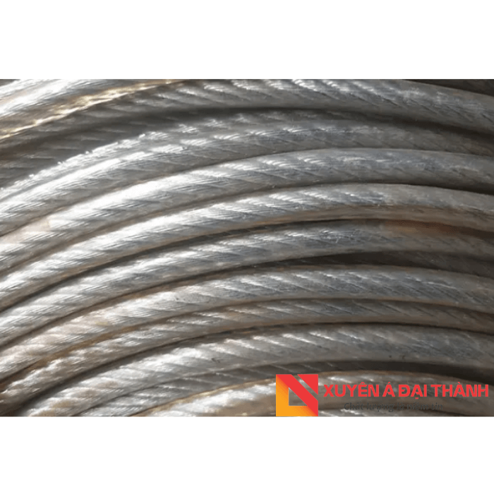 Ảnh chụp cận cáp thép bọc nhựa Hàn Quốc
