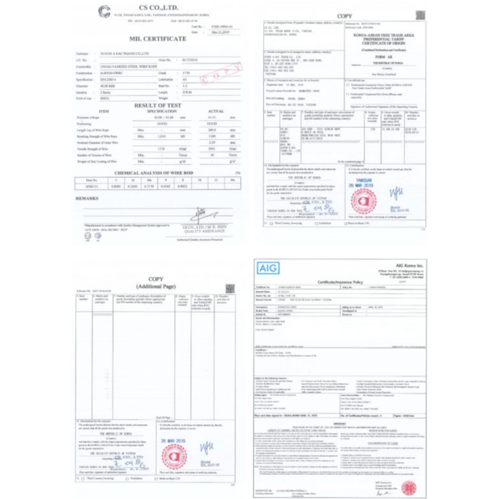 Chứng chỉ chất lượng (CQ), nguồn gốc, xuất cứ (CO)