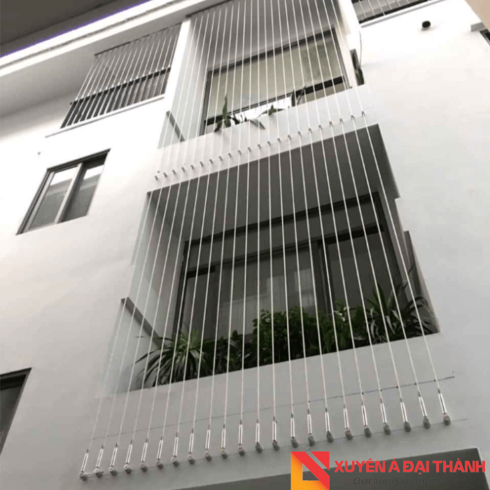 Cáp thép inox kết hợp tăng đơ làm rào chắn ban công
