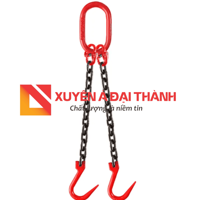 dây xích cẩu hàng kết hợp với móc cẩu không chốt