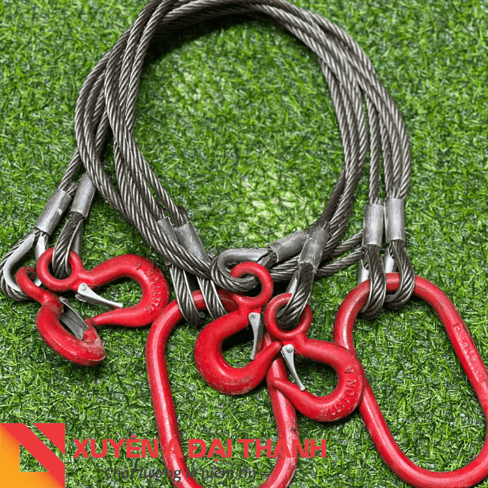Sling cáp thép kèm móc cẩu