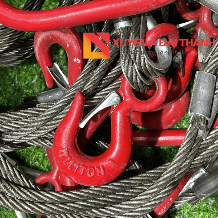 Sling cáp thép kèm móc cẩu mắt