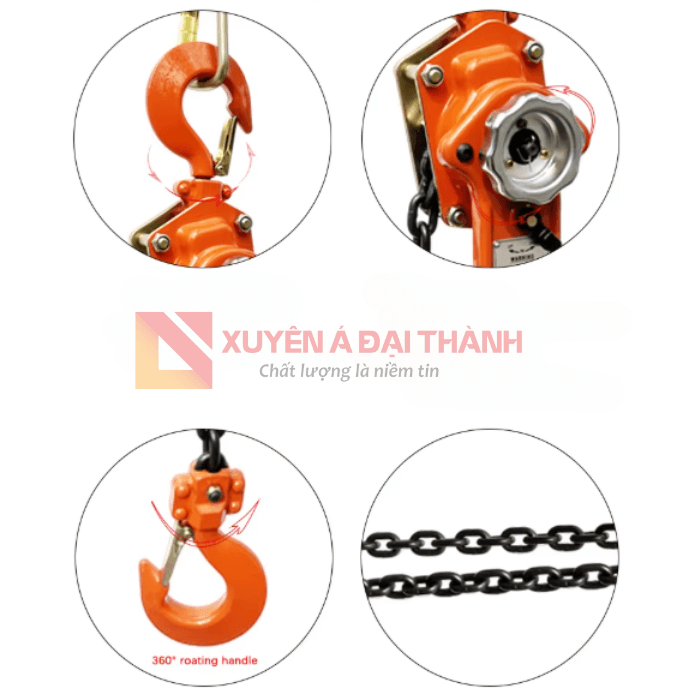 Cấu tạo pa lăng xích kéo tay pa lăng xích tay