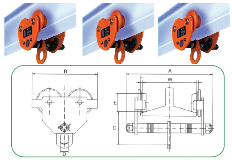 Cấu Tạo Con Chạy Kéo Tay Trơn - Model VP - Kawasaki