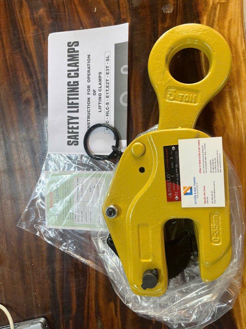 Kẹp tôn đứng APOLLO E-3 tải trọng 3 tấn kèm hướng dẫn an toàn - kho Xuyên Á Đại Thành