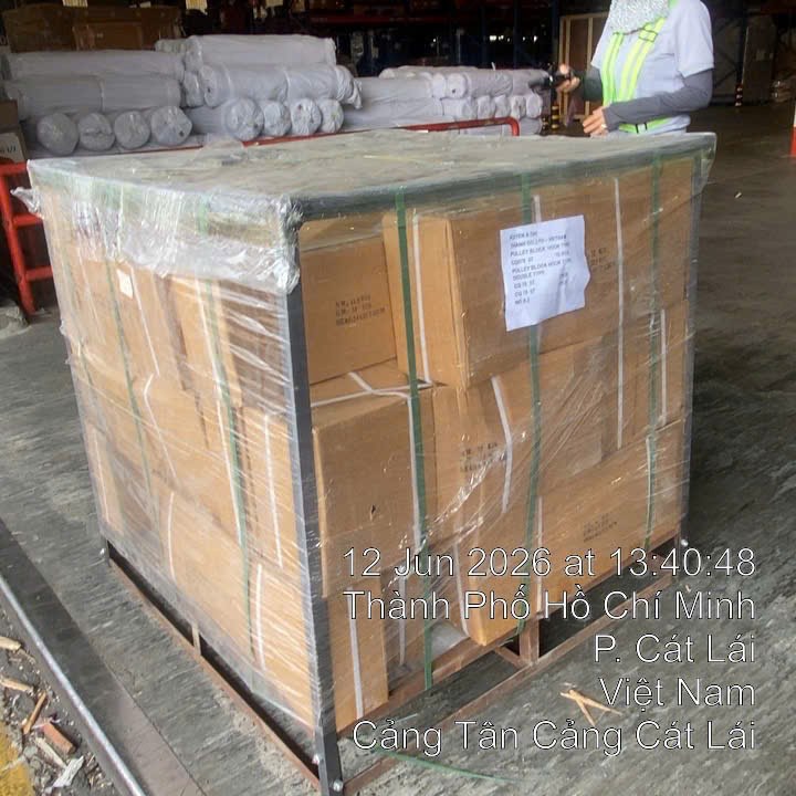 Ròng rọc 5 tấn 2 rãnh đóng kiện xuất