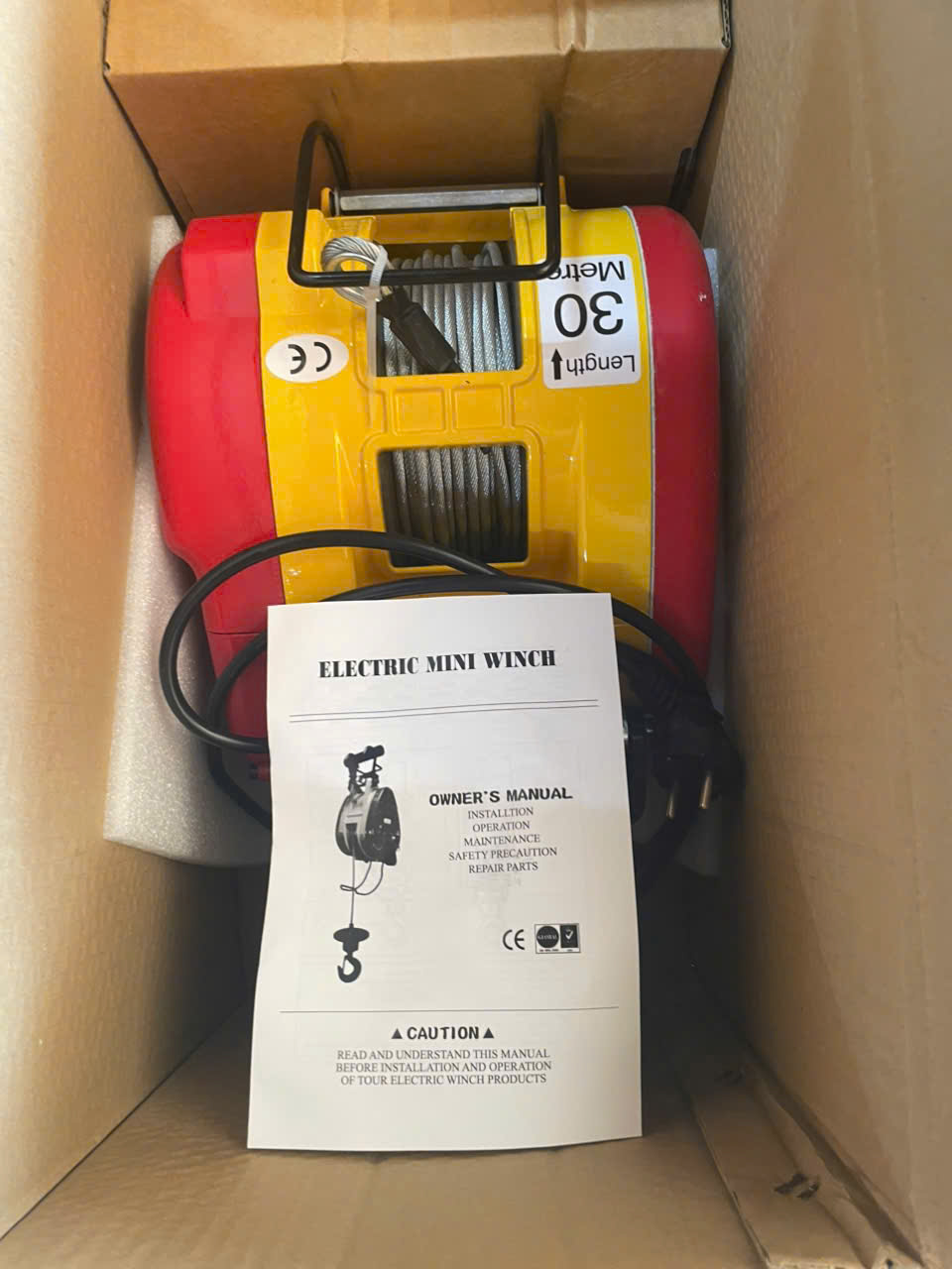 Tời mini China 300kg kèm sách hướng dẫn sử dụng tại kho Xuyên Á Đại Thành