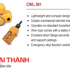 Tời cáp điện mini 300kg chính hãng