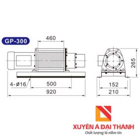 Thông số kĩ thuật tời điện Kio 300kg thang tải hàng