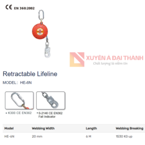 Hộp dây chống rơi tự rút HE - 6N