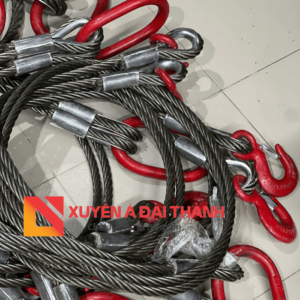 Bộ sling cáp thép 2 chân D16mm x 2.5m, tải trọng 4.6 tấn