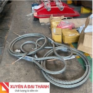 Cáp cẩu hàng 1 chân D36mm x 5M, bấm 2 mắt mềm 1300mm, lõi bố mạ, tải trọng nâng 15 Tấn - Hàn Quốc