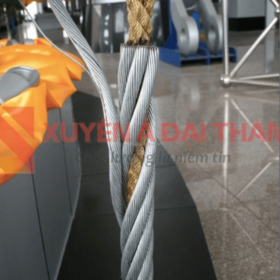 Sling cáp thép lõi bố D14mm x 33 Mét, bấm 1 đầu mắt cứng - tiêu chuẩn Hàn Quốc