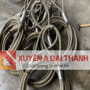 Sling cáp thép D20mm x 4M, bấm 2 mắt mềm 300mm, 6x36+IWRC, Hàn Quốc, 7.5T