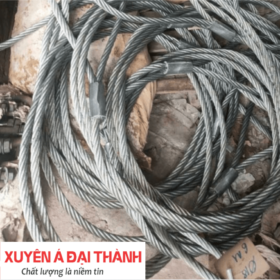 Sling cáp cẩu thép phi 28 bấm 2 đầu mắt mềm - Tải trọng nâng 10 Tấn - Cáp thép Hàn Quốc