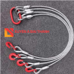 Cáp thép cẩu hàng 4 chân D12mmx2M, lõi thép, KBC-Hàn Quốc, tải trọng 3.6 tấn