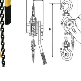 Bản vẽ kích thước palang xích lắc tay APOLLO dòng VA (A,B,C,D,H,L,K)
